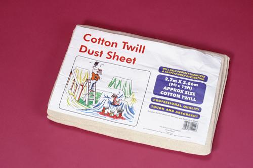 Standard Cotton Twill Dust Sheet - Size 2.7m x 3.6m